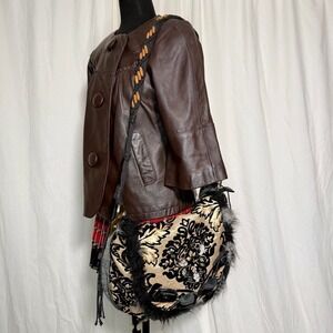 Sharif Embellished Tapestry Shoulder Bag
